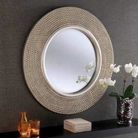 Yearn Round Beaded Wall Mirror