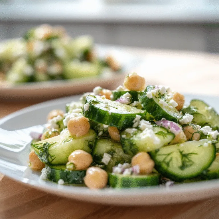 Refreshing Cucumber Salad With Feta And Chickpeas