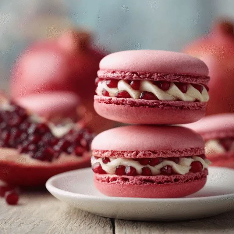 Pomegranate Macarons