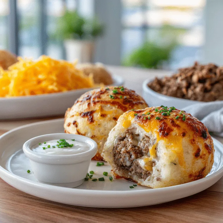 Garlic Parmesan Cheeseburger Bombs – Gooey, Golden, and Irresistibly Cheesy