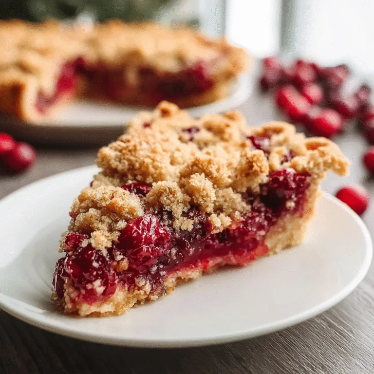 Cranberry Pie with Streusel Topping – A Cozy, Bright, Sweet-Tart Holiday Dessert