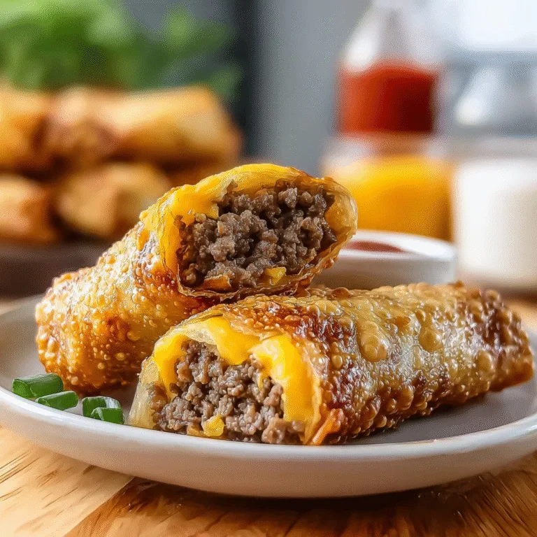 Cheeseburger Eggrolls – Crispy, Juicy, Melty, Crowd-Pleaser Party Bites