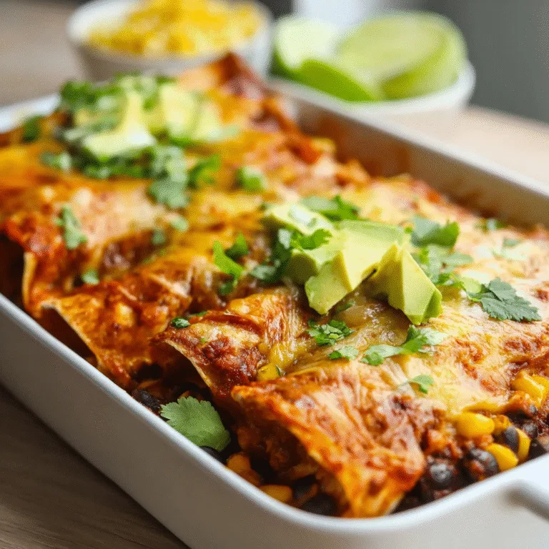 Sweet Potato, Corn & Black Bean Enchiladas – A Comforting, Cozy, Flavor-Packed Meatless Dinner