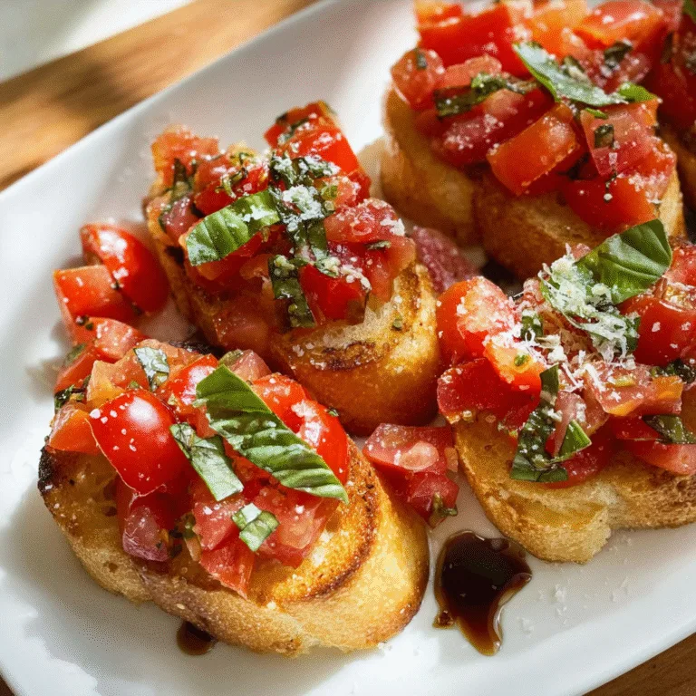 Authentic Italian Tomato Bruschetta with Garlic Parmesan Toasts – Fresh, Rustic, and Packed with Mediterranean Flavor