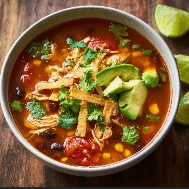 Slow Cooker Chicken Tortilla Soup – Cozy, Zesty, Comforting, and Perfectly Simple