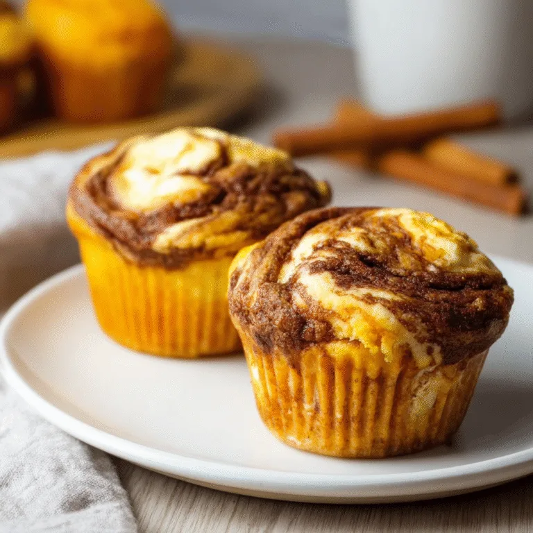 Swirled Pumpkin Cream Cheese Muffins – Bakery-Style Fall Treats