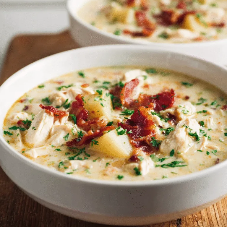 Creamy Chicken Potato Soup (With Bacon!) – Cozy, Hearty, and Restaurant-Level Comfort