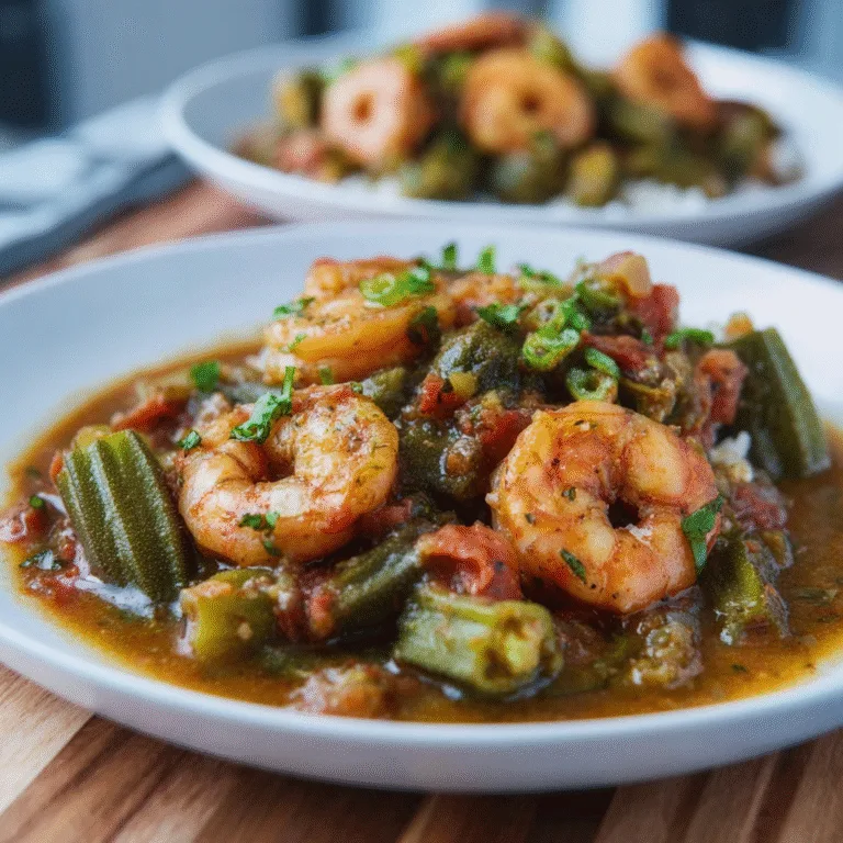 Smothered Okra with Shrimp – A Soulful Southern Classic Full of Comfort and Flavor