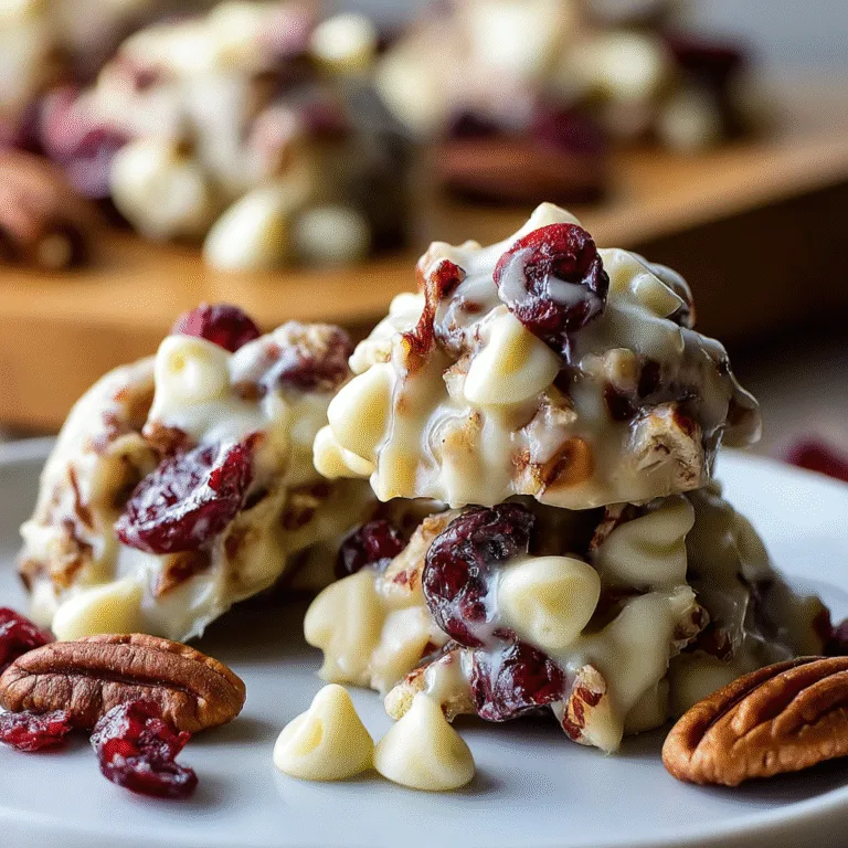 White Chocolate Cranberry Pecan Clusters – A Sweet, Festive, No-Bake Holiday Treat