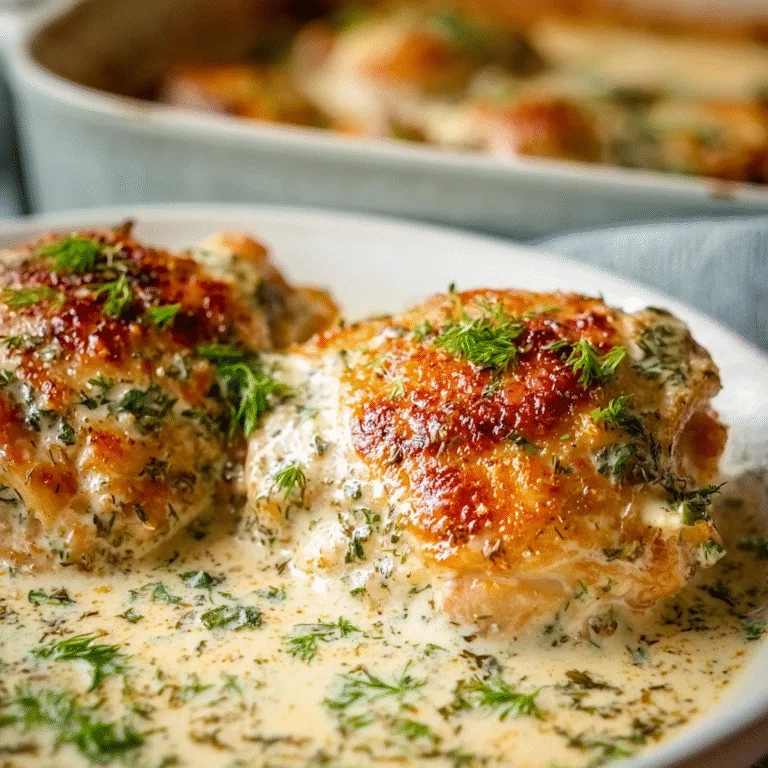 Creamy Oven Baked Chicken Thighs – Tender, Juicy, and Comfort-Food Good