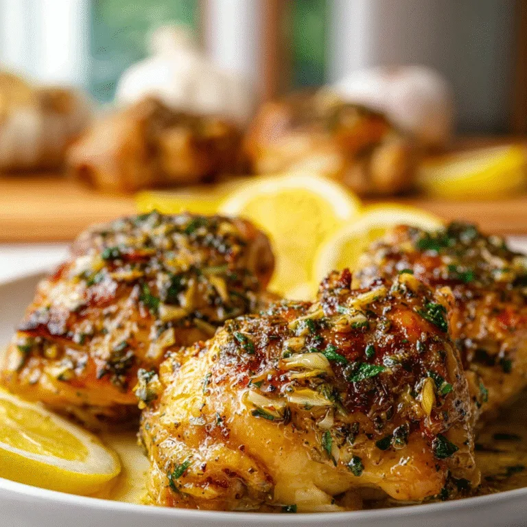 Slow Cooker Lemon Garlic Butter Chicken Thighs – Tender, Juicy, and Melt-in-Your-Mouth Comfort Food