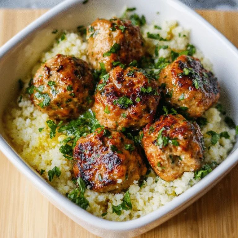 Meal Prep Garlic Butter Chicken Meatballs with Cauliflower Rice – Tender, Flavorful, and Perfectly Prep-Friendly