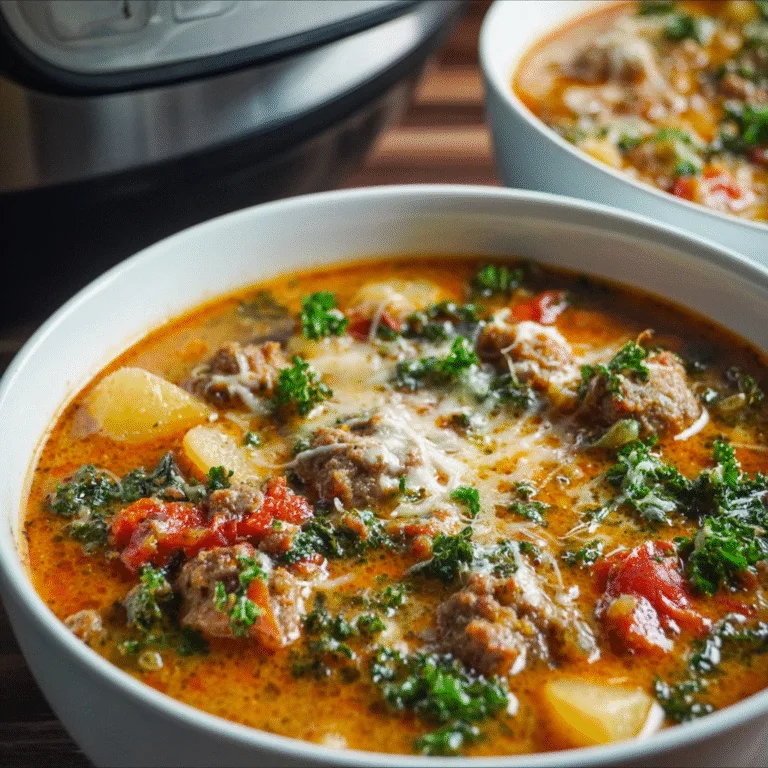 Crock-Pot Tuscan Sausage Soup – Creamy, Cozy, Slow-Cooked Comfort