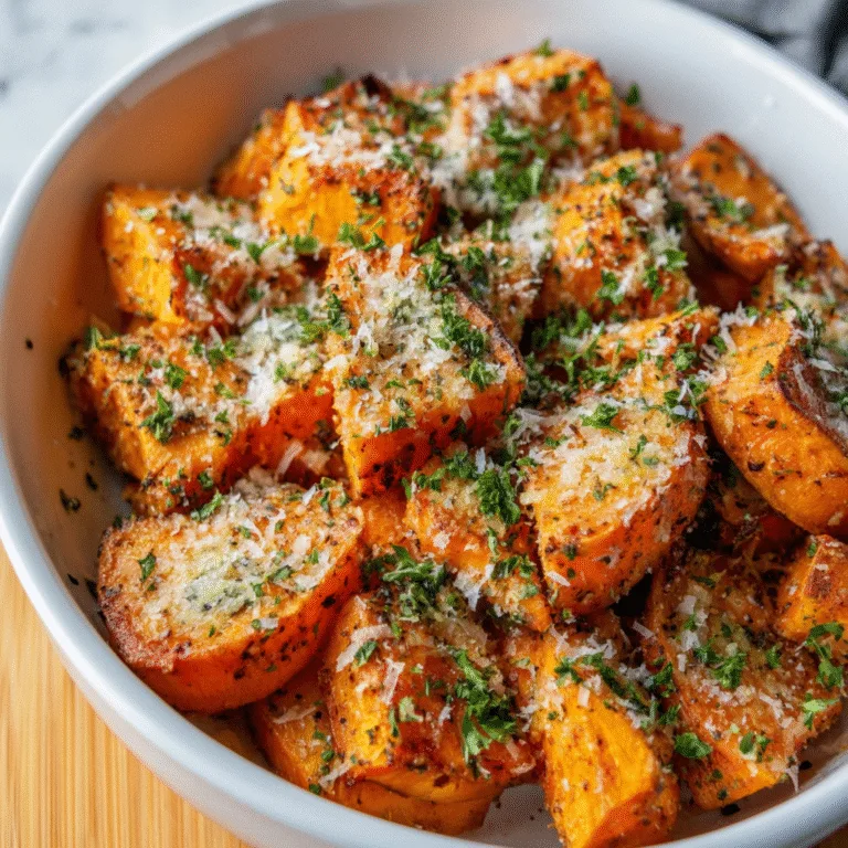 Garlic Parmesan Roasted Sweet Potatoes – Crispy, Golden, and Packed With Flavor