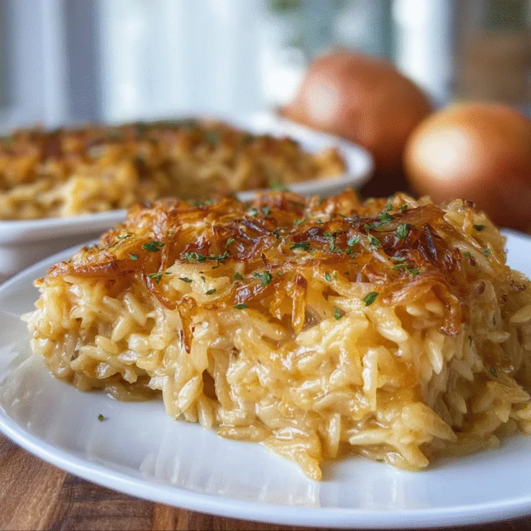 French Onion Orzo Bake – Rich, Creamy, Cheesy Comfort in One Pan