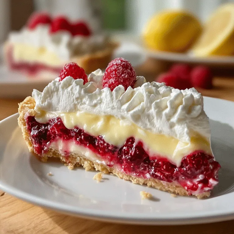 Lemon Raspberry Layered Pie – Bright, Creamy, Dreamy Sunshine in Every Bite