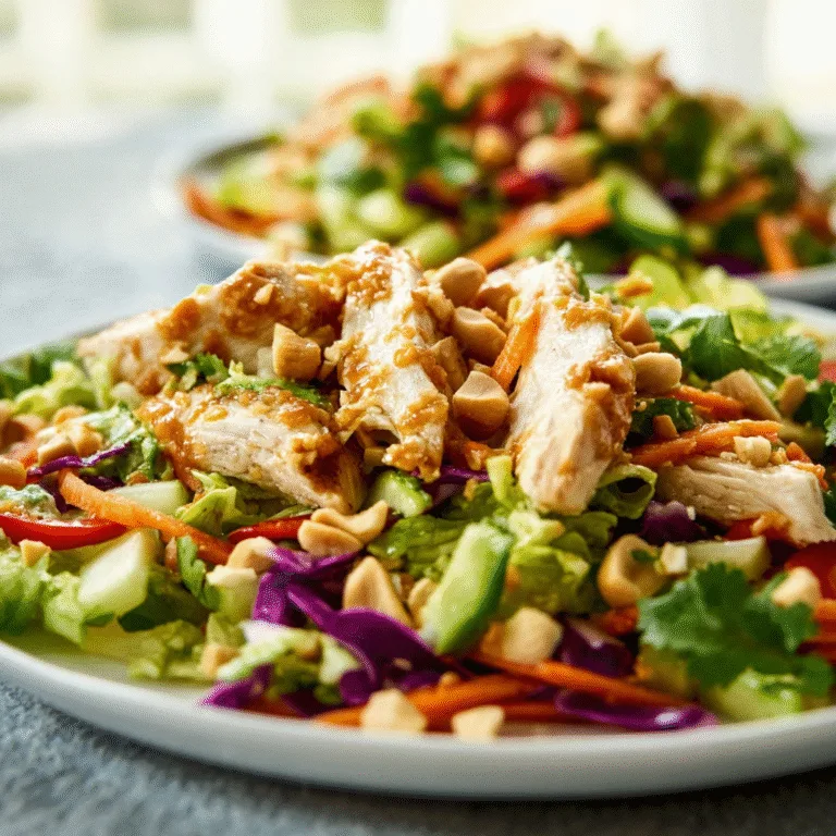Crunchy Thai Chicken Salad with Peanut Dressing – Fresh, Colorful & Packed with Bold Flavor