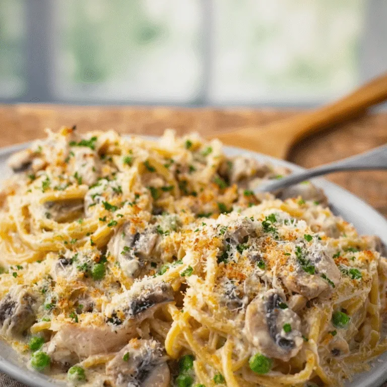 Creamy Turkey Tetrazzini – The Best Leftover Turkey Recipe!