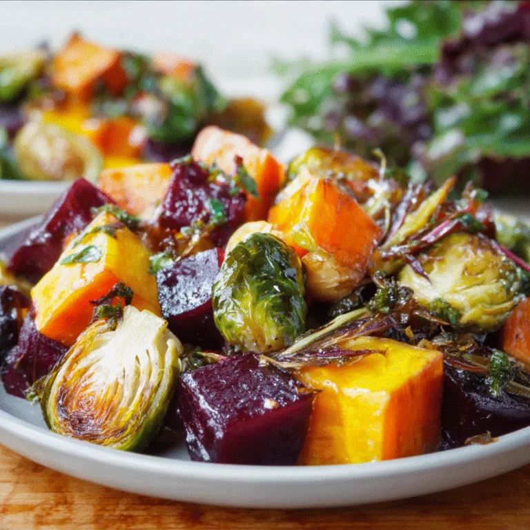 Winter Vegetable Salad with Butternut Squash, Brussels Sprouts & Beets – Cozy, Colorful & Hearty for Cold Days