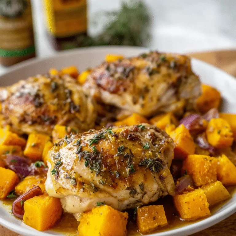 Crockpot Maple Dijon Chicken with Butternut Squash – Cozy, Sweet, and Savory Fall Comfort