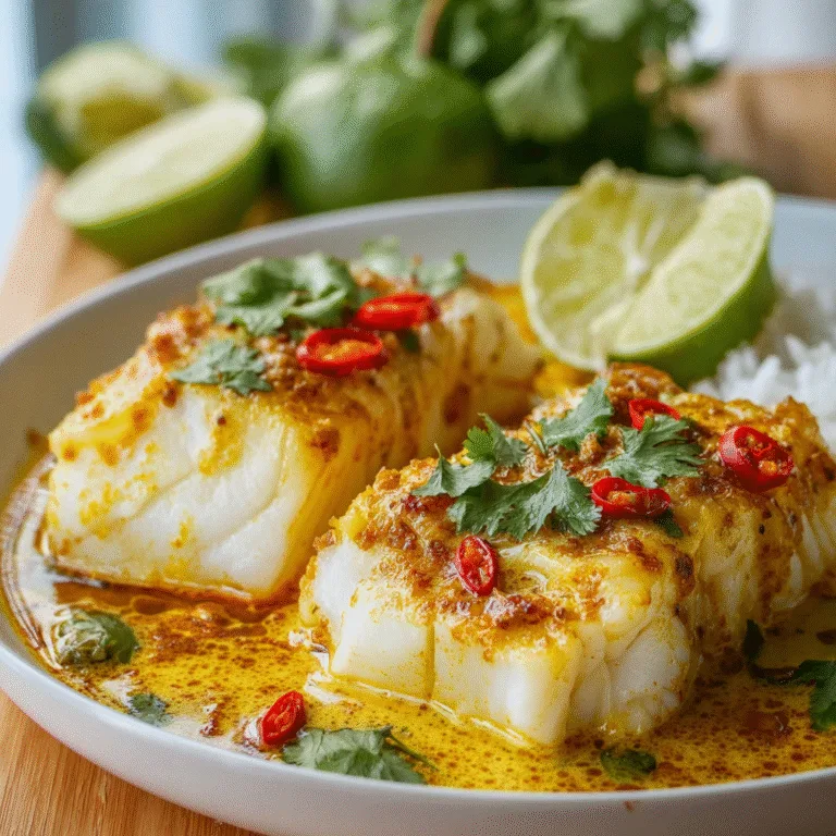 Coconut Curry Baked Cod – A Vibrant, Cozy, Flavor-Packed Dinner That Practically Cooks Itself