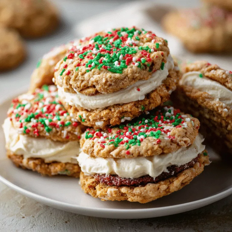 Christmas Oatmeal Cream Pies