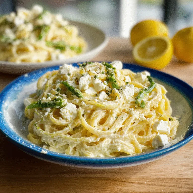 Creamy Lemon Feta Pasta – A Bright, Velvety, Mediterranean-Inspired Weeknight Wonder