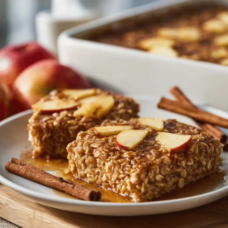 Amish-Style Apple & Cinnamon Baked Oatmeal – A Cozy, Hearty Breakfast with Old-Fashioned Charm