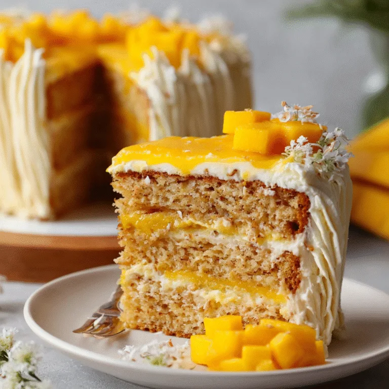 Vegan Mango Coconut Cake – A Soft, Tropical Slice of Sunshine
