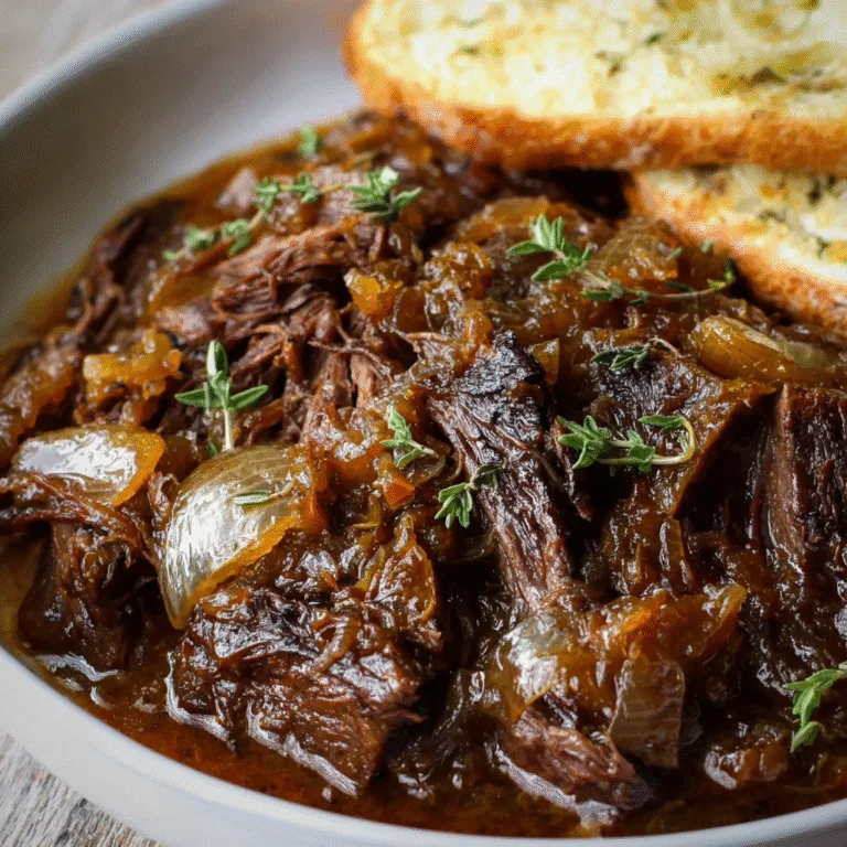 Slow Cooker French Onion Pot Roast – Melt-In-Your-Mouth Comfort with Rich Onion Gravy