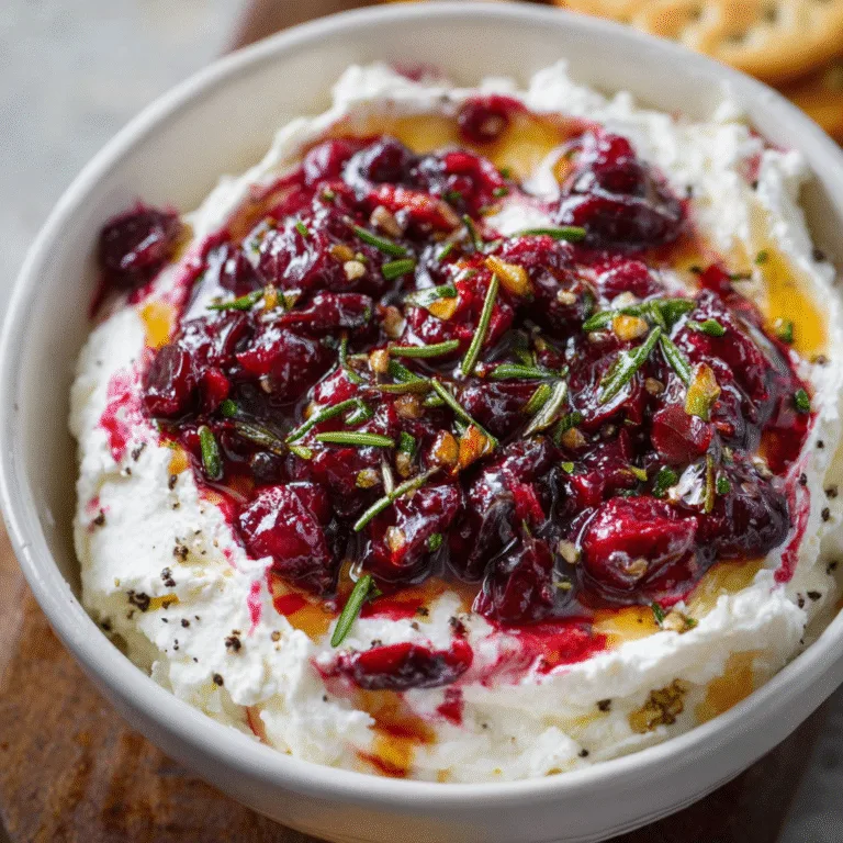Cranberry Whipped Feta Dip – A Festive Appetizer That Steals the Table