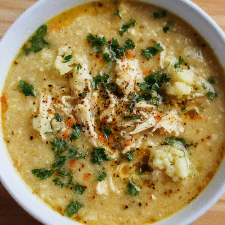Anti-Inflammatory Cauliflower Chicken Soup – A Cozy Bowl of Healing Comfort