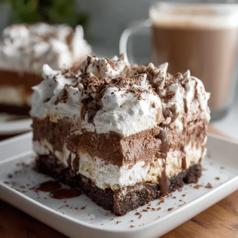 Hot Chocolate Lasagna – A No-Bake Layered Dessert That Tastes Like a Cozy Mug of Cocoa