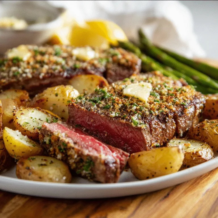 Parmesan Crusted Steak and Potato Sheet Pan Dinner – Crispy, Juicy, and Effortlessly Satisfying