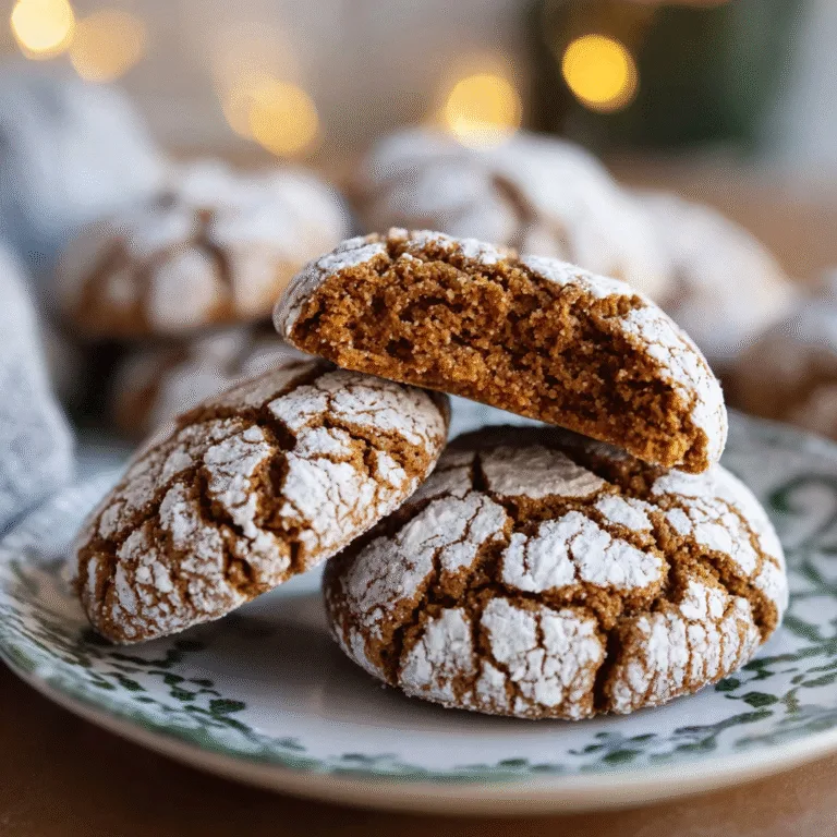 Gingerbread Crinkle Cookies – Soft, Chewy, and Perfectly Spiced for the Holidays