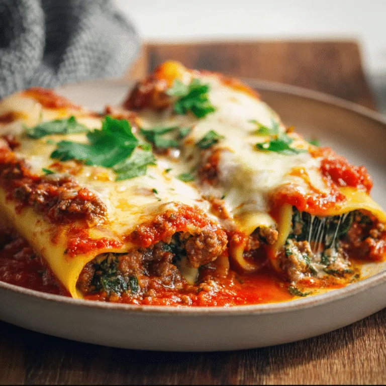Spinach Beef Cannelloni – Cozy Italian Comfort Straight From the Oven