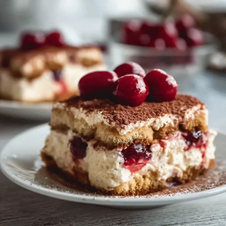 Cherry Amaretto Tiramisu – A Luxurious, Fruity Twist on the Italian Classic