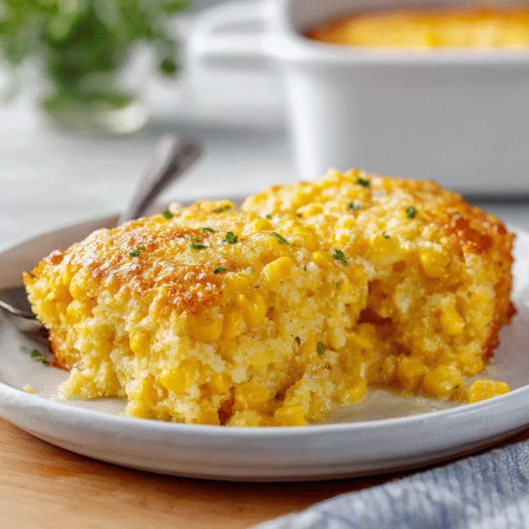 Cheesy Corn Casserole – Creamy, Golden, and Crowd-Pleasing