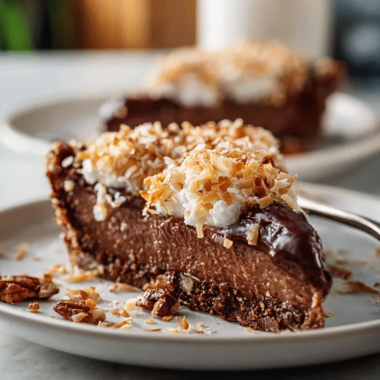 No-Bake German Chocolate Pie – A Creamy Classic with a Coconut-Pecan Twist