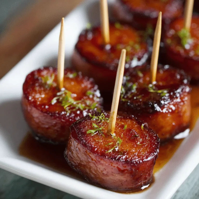 Candied Kielbasa Bites – Sweet, Sticky, and Impossible to Stop Eating