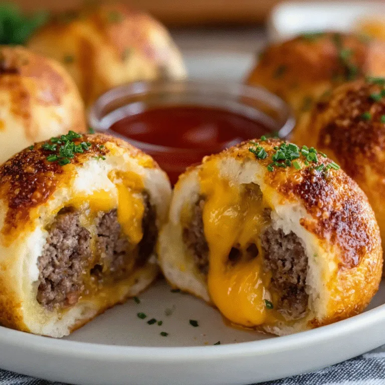 Garlic Parmesan Cheeseburger Bombs – Crispy, Cheesy Bites Bursting with Flavor