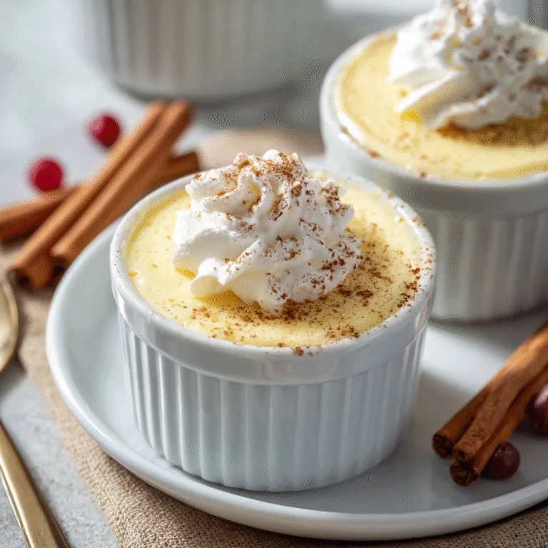 Homemade Eggnog Pudding (Creamy Christmas Dessert)