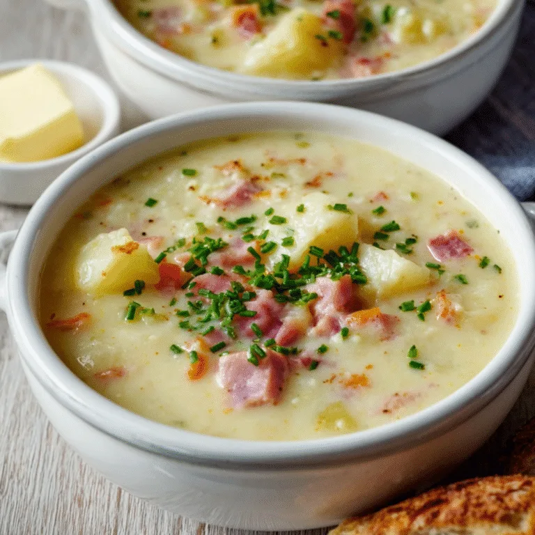 Creamy Potato and Ham Soup – Cozy, Hearty Comfort in Every Spoonful