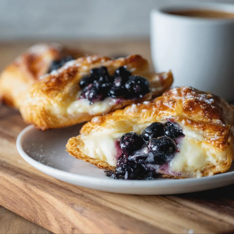 Blueberry Cheese Danish – A Flaky Bakery-Style Pastry Made at Home