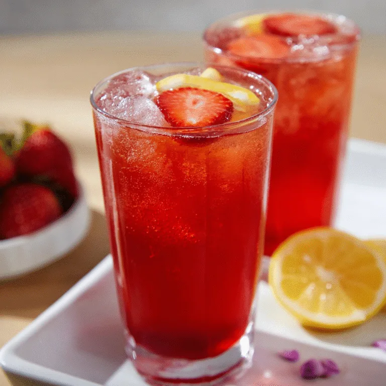 The Best Hibiscus Tea Strawberry Lemonade Refresher – Bright, Tart, and Perfectly Cooling
