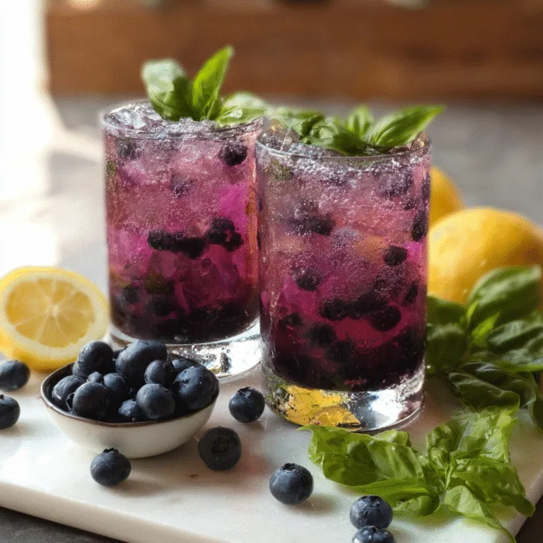 Blueberry Basil Lemon Lavender Mocktail – A Floral, Fresh, and Elegant Sipper