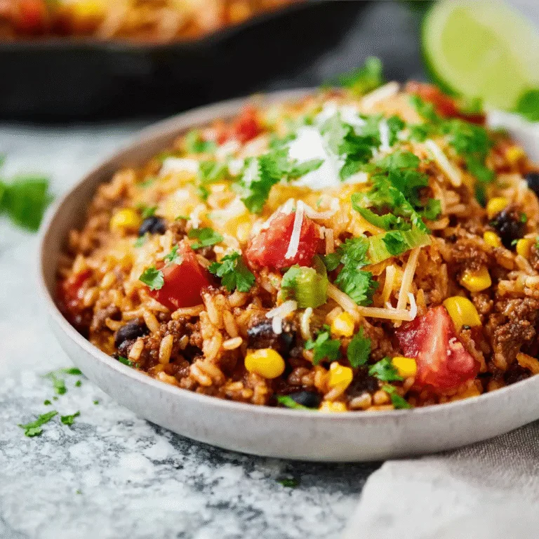 One-Pot Ground Beef Burrito Bowls – Easy, Hearty, and Packed with Flavor