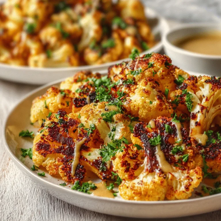 Moroccan Cauliflower with Tahini Honey – Warm Spices, Crispy Edges, and Creamy Sweet Drizzle