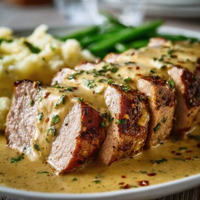 Pork Tenderloin with Dijon Mustard Cream Sauce – A Cozy Skillet Dinner Classic