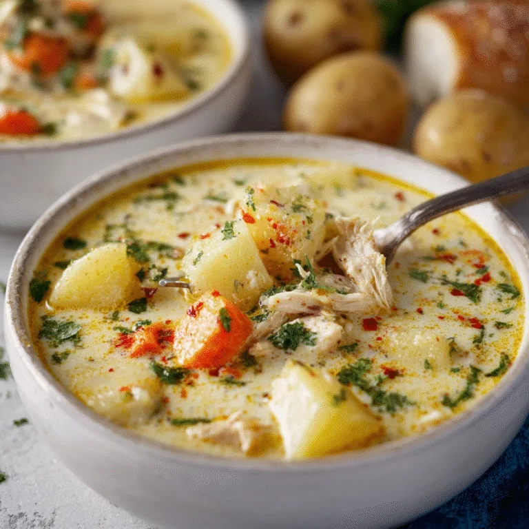 Creamy Chicken Soup with Potatoes – Cozy, Hearty Comfort in a Bowl